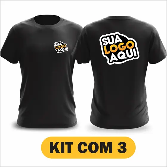3 Camiseta Com Sua Logo Personalizada Empresa Ou Uniforme Grupo