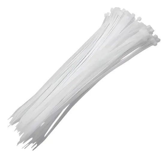 Kit 100 Abraçadeira Nylon Enforca Gato 7,60mm X 300mm Grossa Cor branca