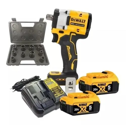 Chave De Impacto Dewalt 1/2 20v 2 Bat. 5ah Dcf922 + Soquetes