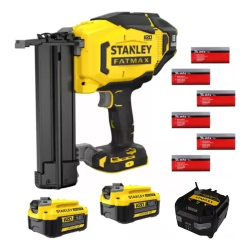 Pinador a Bateria Stanley SCN618 Com 6 Caixas de Pinos e Acessórios Profissional 18GA Original