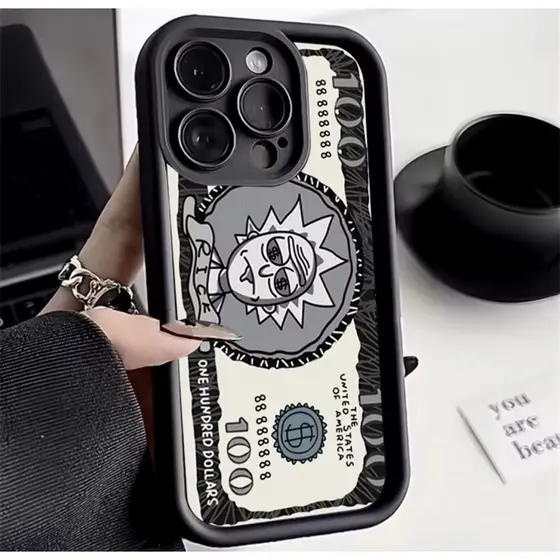 Engraçado Anime Rick Morty Dólar Padrão Caso para iPhone 13 Pro | 14 pro