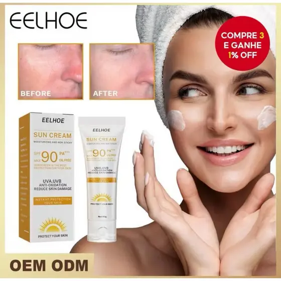 Eelhoe Creme Solar Proteção De Umidade Facial Corpo Pele Protetora Cuidados Com A Summerti me Refrescante Não Gorduroso