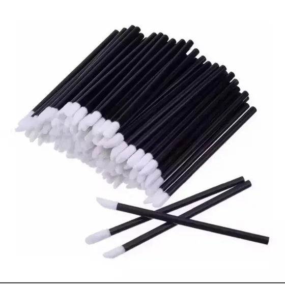 Kit 50 pincel aplicador descartável de batom gloss extensão limpeza de cílios