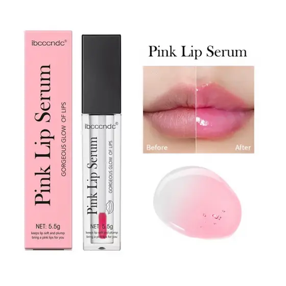 Sérum Natural Rosa Ibcccndc - Hidratante Duradouro, Mel Rosa para Lábios, Essência Rosa para Lábios.