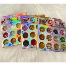 Kit C/12 Glitters Encapsulado para Unhas  Glitter encapsulado para unhas com formato Hexagonal/BAZAR NAIL