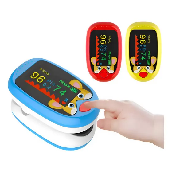 Medidor De Saturação Infantil Pediátrico De Oxigênio Rec Usb Azul