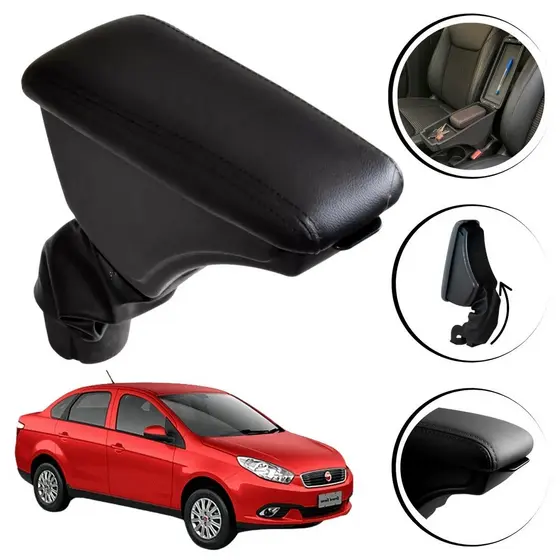 Apoio Descanso de Braço com Porta Objetos para Fiat Grand Siena Encaixe Perfeito Conforto e Organização