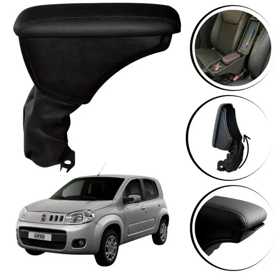 Apoio de Braço Artefactum Fiat Uno Vivace com Porta-Objetos e Porta-Caneta
