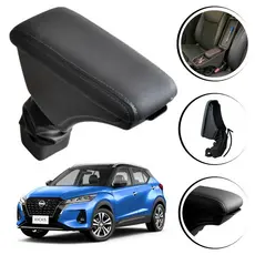 Apoio de Braço Encosto Descansa Com Porta Objetos Para Nissan Kicks 2016 a 2023 - CINZA / GRAFITE / PRETO