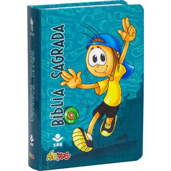 Bíblia Mig & Meg – NTLH – Ilustrada Infantil – Capa Dura Azul
