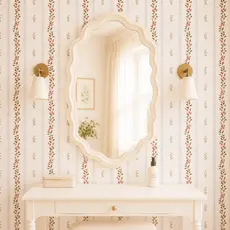 Papel de Parede Adesivo Infantil Vintage Listrado Floral quarto meninas