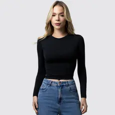 Blusa Feminina Manga Longa de Compressão - Blusinha Manga Comprida - Ajuste Perfeito Baby Tee