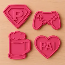 Cortadores Dia dos Pais - Kit Super Pai 2 - Pasta Americana molde Biscuit