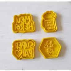 👨‍👧‍👦❤️ Cortador Biscoito Dia dos Pais Kit 4pçs | Impressão 3D PLA | 6cm/8cm | Personalizável 🦸‍♂️🍺