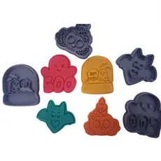 🎃👻 Cortador Biscoito Cookies Massinha HALLOWEEN | Kit 4 pçs | Opções 6 e 8cm | Pasta americana Brinquedo Criativo