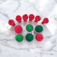 Natal Mágico Carimbos para Brigadeiro e Doces  Festa Natalina| Kit 6 peças | Papai Noel, Árvore, floco de neve | 3x2cm