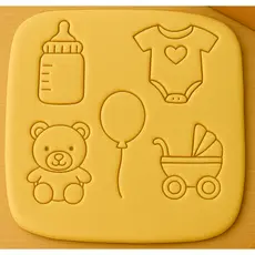 👶🍼 CHÁ DE BEBÊ Cortador p/ Cookies, Biscoito, Massinha e Pasta Americana  | Kit 5 pçs | Opções 6, 8 e 10cm Tema Festa🍪
