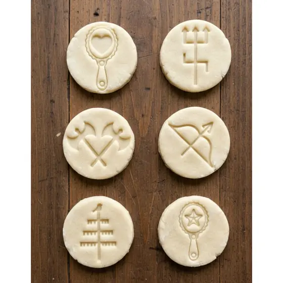 Símbolos de Orixás Kit Cortadores Carimbo de Biscoito (6 Peças) Candomblé Umbanda Religião Molde para Cookies, Biscoito