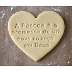 Coração Mensagem de Páscoa  Cortador Marcador Biscoito para Pasta Americana Confeitaria Religiosa Deus Jesus de cookies