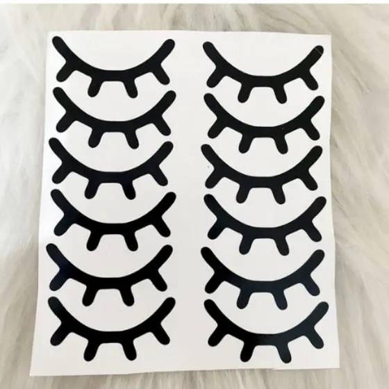 Kit Cartela 6 Adesivo Cílios Unicórnio Decoração Utensílios