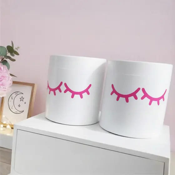 Kit 2 Potes Organizadores Cílios Decorativo Penteadeira Quarto Banheiro