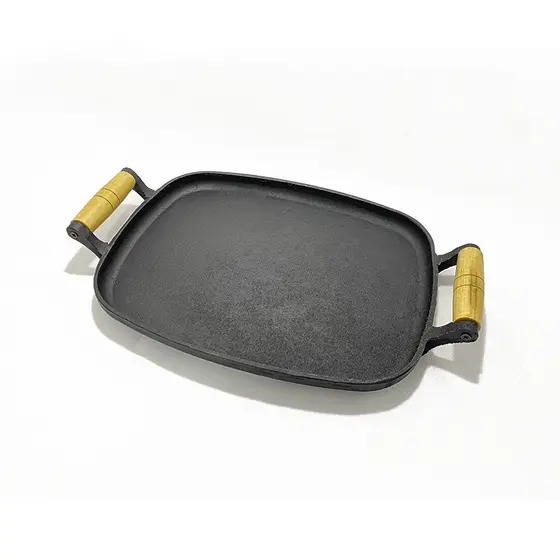 Chapa Bifeteira de Ferro Porção Petisco Duas Alças 24x37cm