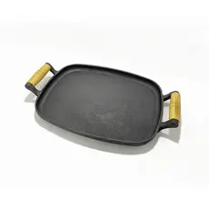 Chapa Bifeteira de Ferro Porção Petisco Duas Alças 24x37cm