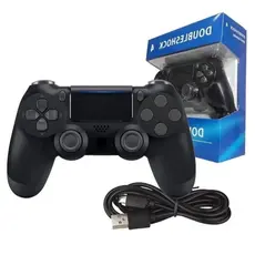 Controle USB Com Fio Estilo DualShock 4 para PS4, PC e Notebook | Gamepad Ergonômico com Vibração e Cabo Incluso