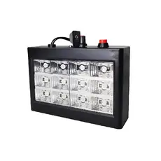 Strobo Rítmico 12 Leds Branco 15w Dj Iluminação Festa Balada Tomada Bivolt
