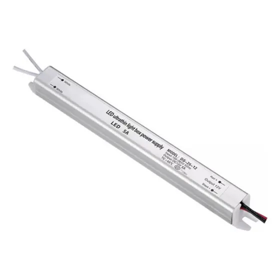 Fonte Driver Slim Mini 12v 5a 60w Bivolt Para Fita Led Ultra