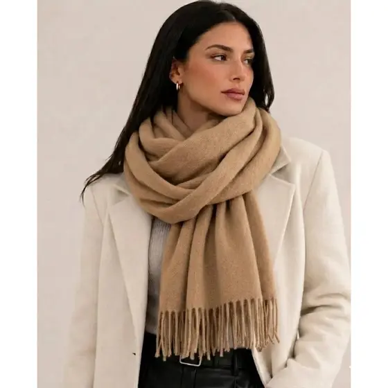 Cachecol Inverno Caxemira Lenço de Lã Pashmina Xale 200g Lã 180cm Inverno Unissex