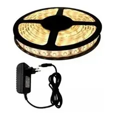 Fita Led 3528 3000k 5 Metros Branco Quente Com Fonte IP66