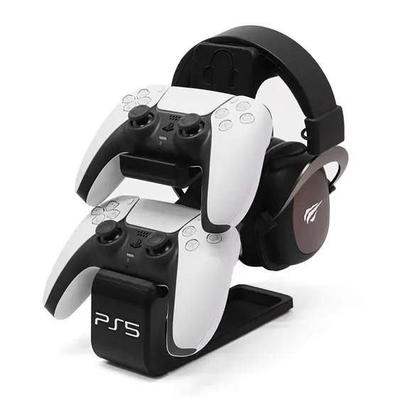 Suporte para 2 controles Dualsense e Suporte para Fone de ouvido/HeadSet/HeadPhone
