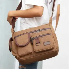 Bolsa de Lona Tiracolo de Tecido Versão Coreana de Ombro transversal