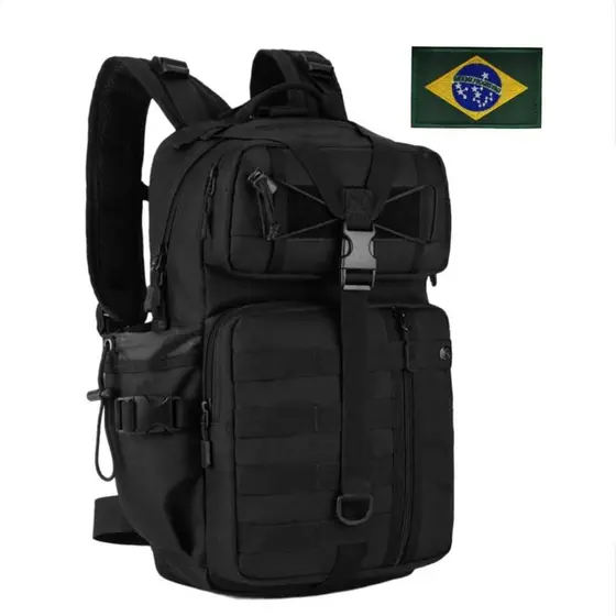 Mochila Militar tática 40 Litros Camping Trilha masculina com Patch Bordado
