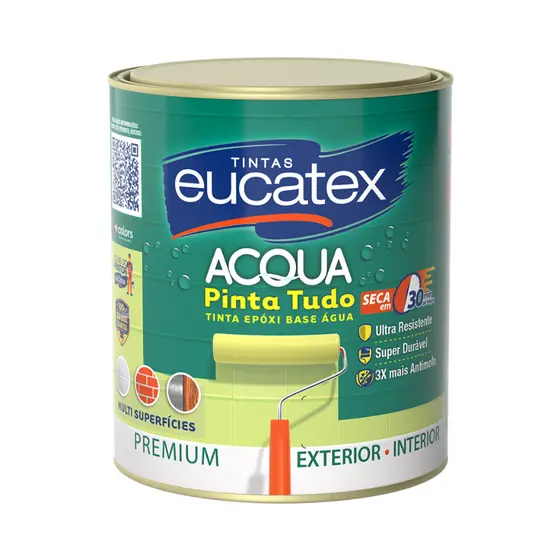 Tinta Epóxi Branco Azulejo Porta Parede Acqua Base Água 3,6L Tinta Pinta Tudo