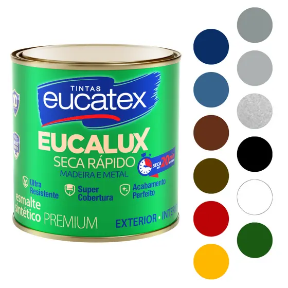 Tinta Esmalte Sintético Brilhante Eucalux Secagem Rápida 225ml 1/16 Eucatex