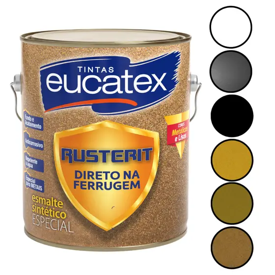 Tinta Para Ferro E Metais Direto Na Ferrugem 900ml Cores Anticorrosivo Repele Água Esmalte Sintético