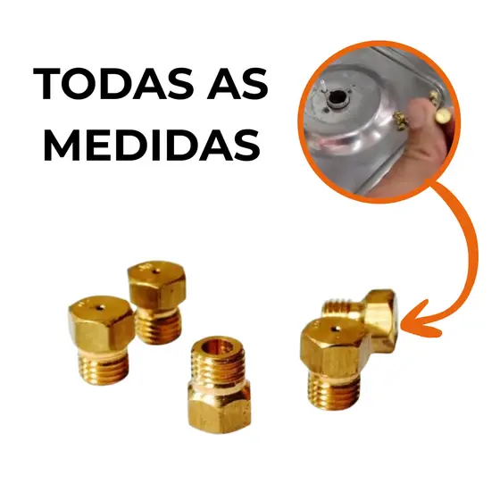 Kit 5 Bicos Injetores Conversor GLP para GN 4 p/ Fogão +1 p/ Forno