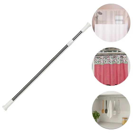 Varal Bastão Extensível Para Cortina Box Banheiro Armário Porta