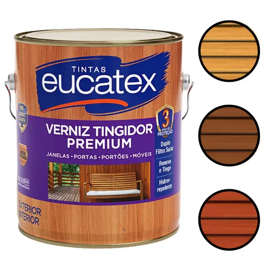 Verniz Para Madeira Porta Janela Moveis 3,6l Cores Eucatex