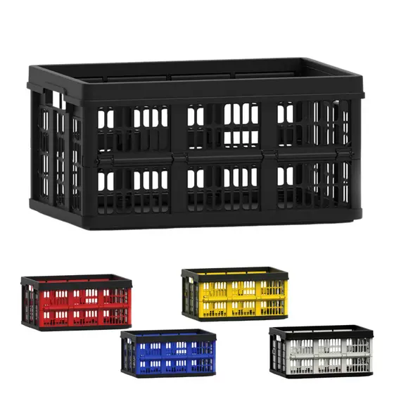 Caixa Plástica Organizadora Desmontável Empalhável  Multiuso 30kg 45l Com Alça Com Variação De Cores
