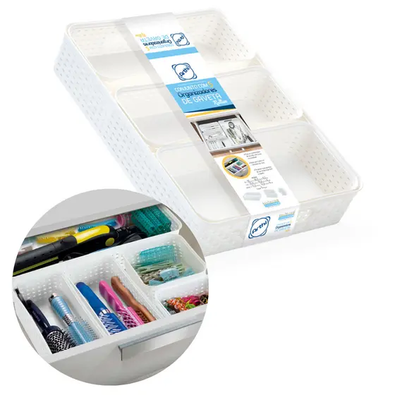 Organizador De Gaveta Divisor Porta Talheres Utensílios Cozinha Banheiro Arthi