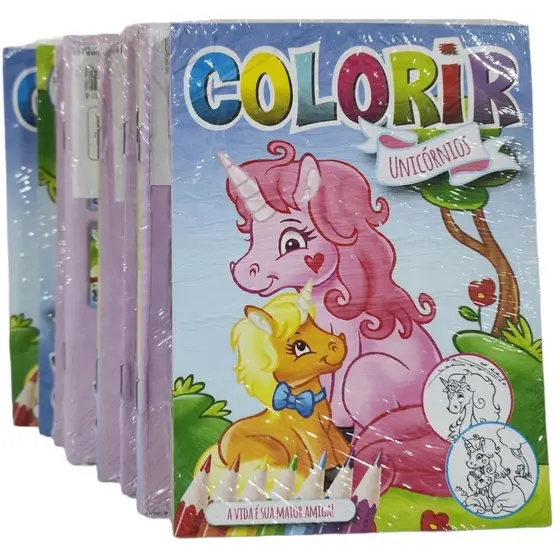 kit com 40 livrinhos Unicornios  infatis para colorir A Pronta Entrega
