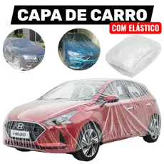 Capa Automotiva Impermeável Transparente com Elástico – Capa de Cobrir Carro Plástica P, G ou GG