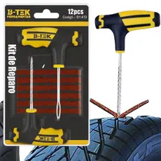 Kit Reparo de Pneus Macarrão Remendo Automotivo Carro Moto Caminhonete SUV 4x4 12 Peças Tubeless