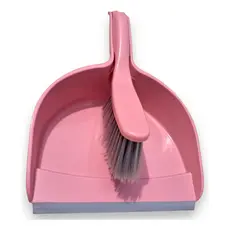 Conjunto Pá E Escovinha De Mão Para Limpeza Do Dia A Dia Rosa Kit Pa e Escova