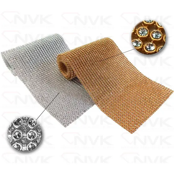Kit 2 Manta De Strass Original Prata E Dourada