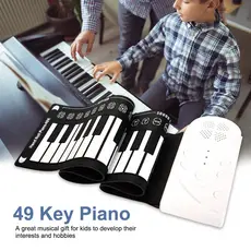 49 Piano com Alto-falante Teclado Eletrônico Dobrável para Crianças Piano de Prática para Iniciantes Piano Portátil Dobr