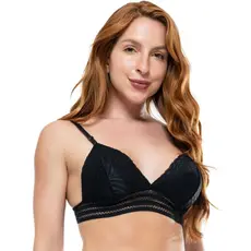 Top Renda Soutien Elástico Sutiã Confortável Com Alças Reguláveis Moda Intima